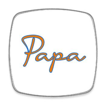 PAPOUNET. DAD. FATHER's DAY. HAPPY BIRTHDAY DAD - Square fridge magnet - white - Front
