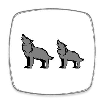 Wolf pack - Square fridge magnet - white - Front