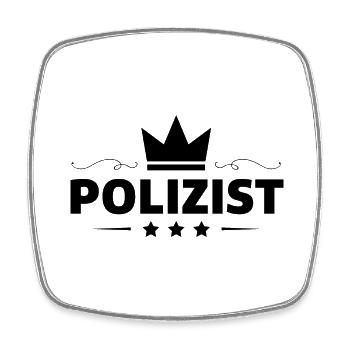 Polizist Beruf - Viereckiger Kühlschrankmagnet - Weiß - Vorne