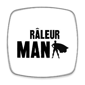 râleur man - Magnet carré - blanc - Devant