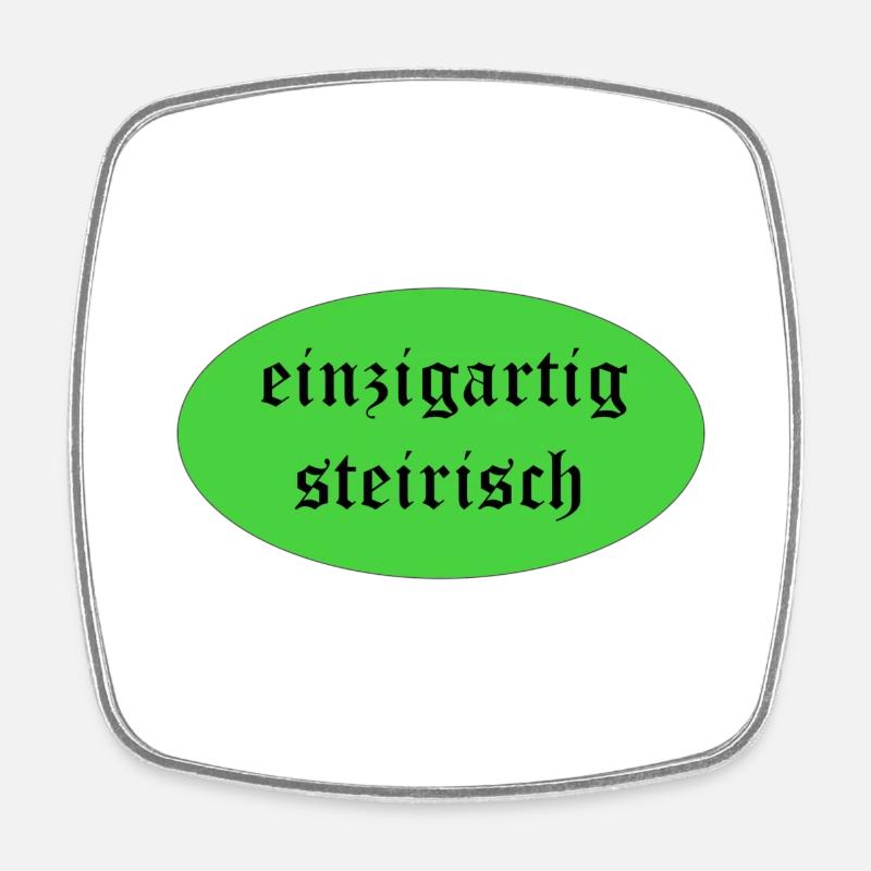einzigartig steirisch - Viereckiger Kühlschrankmagnet - Weiß