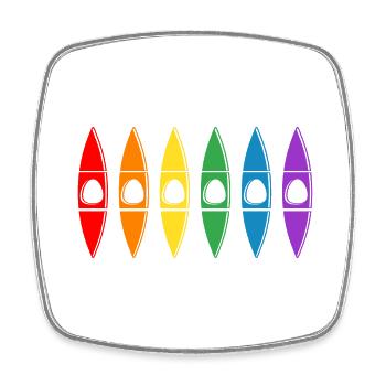 Kayak Ice Canoe Ice Paddle Canoe "River is Calling" - Square fridge magnet - white - Front