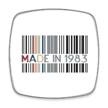 1983 Barcode Anniversary - Square fridge magnet - white - Front