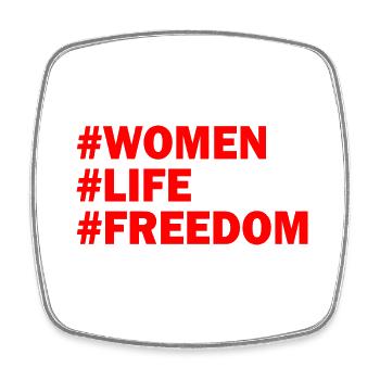 Women life freedom - Viereckiger Kühlschrankmagnet - Weiß - Vorne
