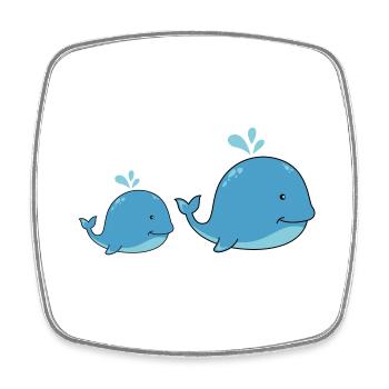 Sweet whales - Square fridge magnet - white - Front