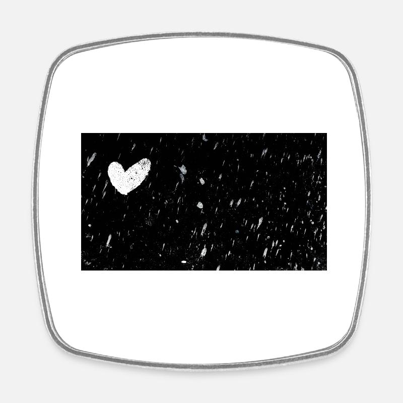 Grungy white heart - Square fridge magnet - white