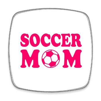 Soccer mom - Viereckiger Kühlschrankmagnet - Weiß - Vorne
