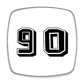 90. 90 JAHRE. 90-JÄHRIGES JUBILÄUM. GEBURTSTAG 90 JAHRE. - Viereckiger Kühlschrankmagnet - Weiß - Vorne