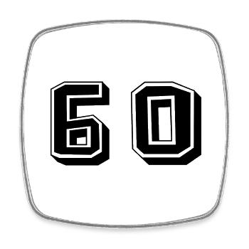 60. 60 YEARS. 60TH ANNIVERSARY. BIRTHDAY 60 YEARS. - Square fridge magnet - white - Front