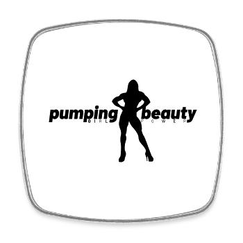 Pumping Beauty Logo - Square fridge magnet - white - Front