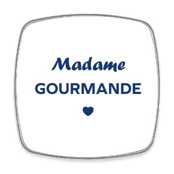 Madame Gourmande - Magnet carré - blanc - Devant