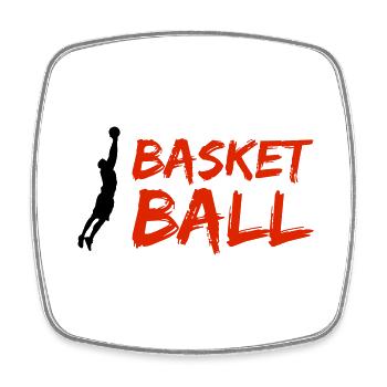 basketballer silhouette - Viereckiger Kühlschrankmagnet - Weiß - Vorne