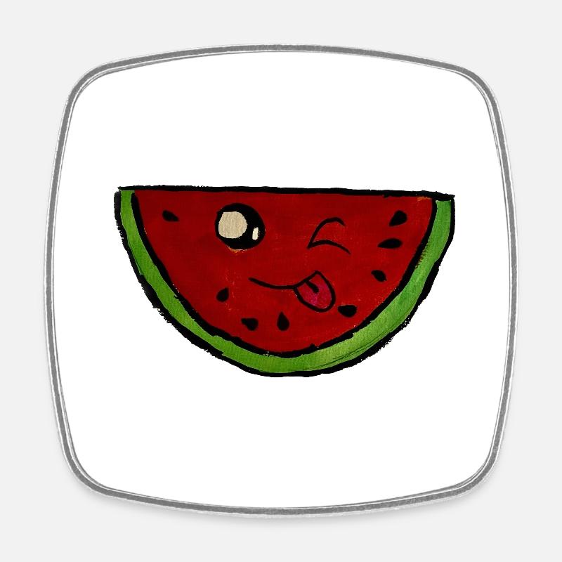 Live Watermelon - Square fridge magnet - white