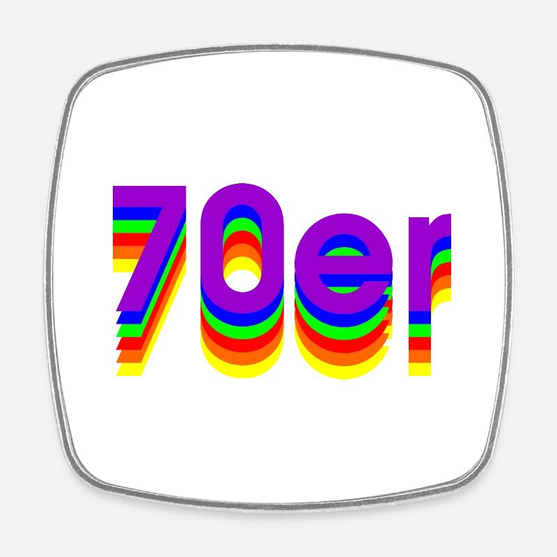 70er - Viereckiger Kühlschrankmagnet - Weiß