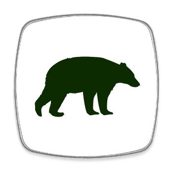 bear - Square fridge magnet - white - Front