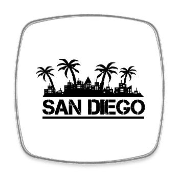 san diego - Viereckiger Kühlschrankmagnet - Weiß - Vorne