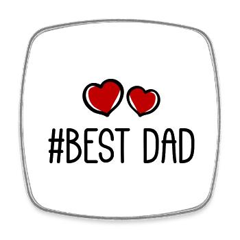 Meilleur Papa Coeurs Amour - Magnet carré - blanc - Devant