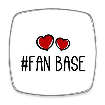 Fan Base Herz Liebe - Viereckiger Kühlschrankmagnet - Weiß - Vorne