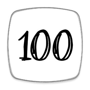 100. 100 YEARS. 100th ANNIVERSARY. 100 BIRTHDAY - Square fridge magnet - white - Front