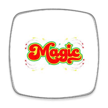 Père Noël magique Père Noël Nicolas Joyeux Noël Noël - Magnet carré - blanc - Devant