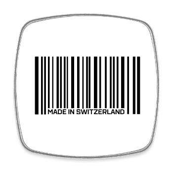 Made in Switzerland - Viereckiger Kühlschrankmagnet - Weiß - Vorne