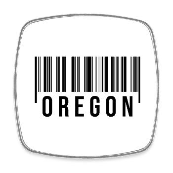 Code-barres de l’Oregon - Magnet carré - blanc - Devant