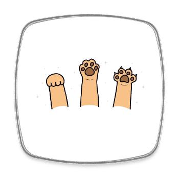 Rock Paper Scissors Hand Game Cute Cat with Funny - Square fridge magnet - white - Front