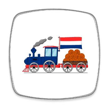 Holland Flag Basketball Railroad - Square fridge magnet - white - Front