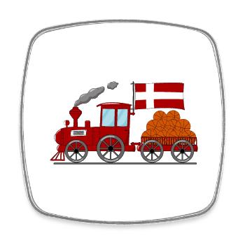 Denmark Flag Basketball Railway - Square fridge magnet - white - Front