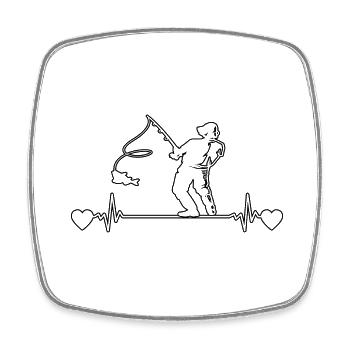 Fishing Fishing Fishing Fishing Hook Angler - Square fridge magnet - white - Front