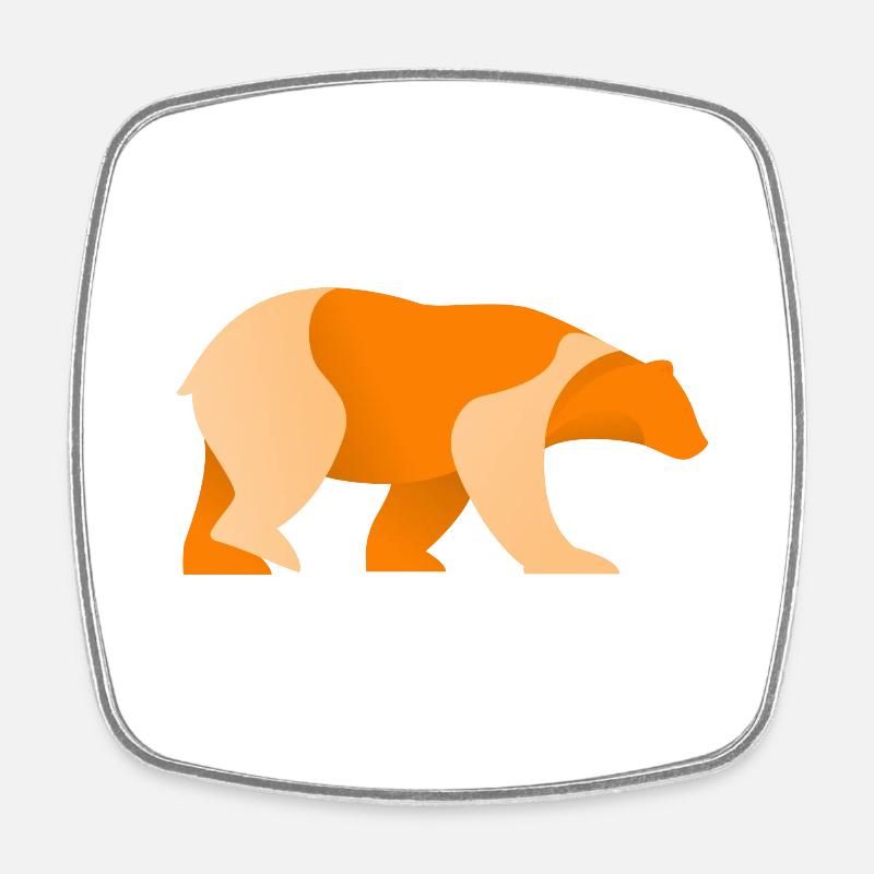Bear Logo - Square fridge magnet - white