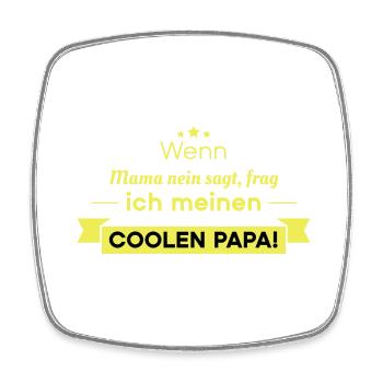 Cooler Papa Spruch - Viereckiger Kühlschrankmagnet - Weiß - Vorne