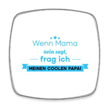 Lustige Sprüche - cooler Papa - Viereckiger Kühlschrankmagnet - Weiß - Vorne