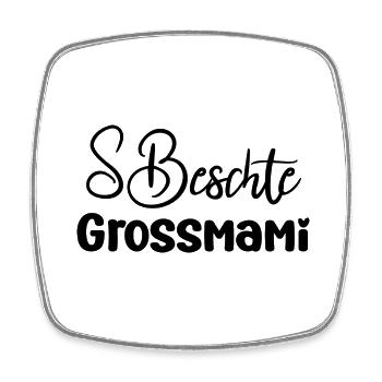 S beschte Grossmami Schweiz Oma Grosi - Viereckiger Kühlschrankmagnet - Weiß - Vorne