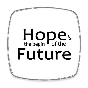 Yoga Motivations Shirt, Hope is beginn of Future - Viereckiger Kühlschrankmagnet - Weiß - Vorne