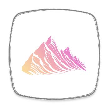 Berge Wandern Symbol - Viereckiger Kühlschrankmagnet - Weiß - Vorne