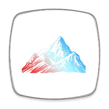 Mountains Silhouette Symbol - Square fridge magnet - white - Front