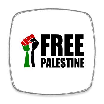 Free palestine - Magnet carré - blanc - Devant