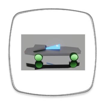 Neon Auto - Viereckiger Kühlschrankmagnet - Weiß - Vorne