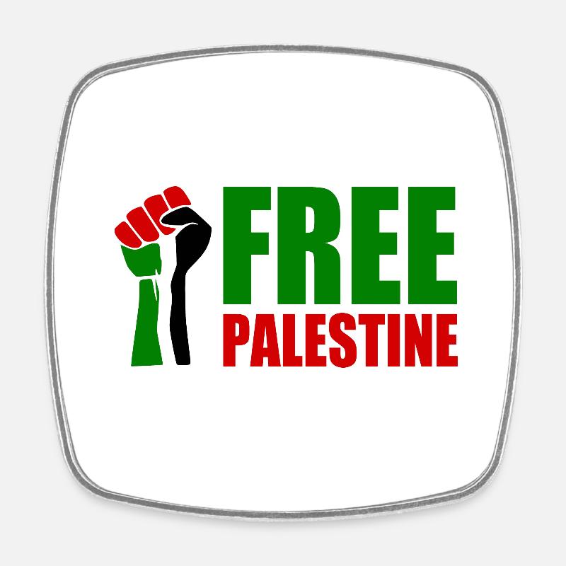 Free palestine - Square fridge magnet - white