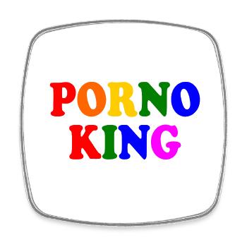 Porno king - Square fridge magnet - white - Front