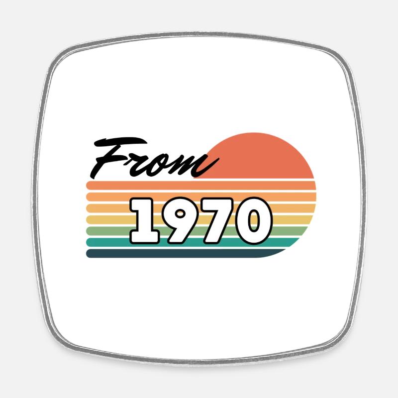 From 1970 - Square fridge magnet - white