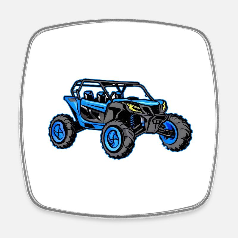 Offroad Buggy Blau - Viereckiger Kühlschrankmagnet - Weiß