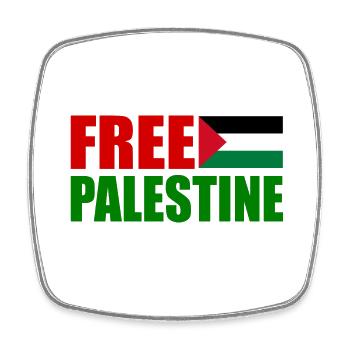 Free palestine - Viereckiger Kühlschrankmagnet - Weiß - Vorne