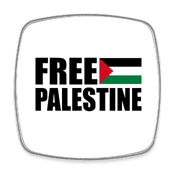 Free palestine - Viereckiger Kühlschrankmagnet - Weiß - Vorne