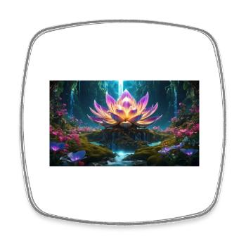 Lotus Blüte - Viereckiger Kühlschrankmagnet - Weiß - Vorne