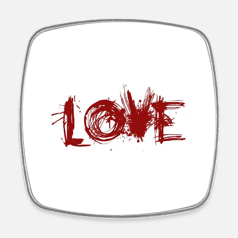 LOVE yes - white background - Square fridge magnet - white