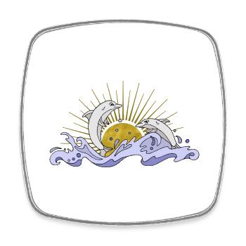 Dolphins - Square fridge magnet - white - Front