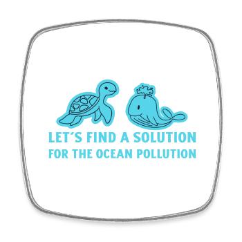 Marine Conservation - Square fridge magnet - white - Front