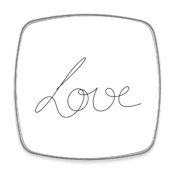 Amour - Magnet carré - blanc - Devant